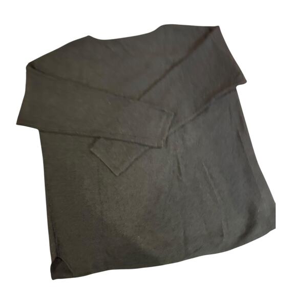 J. MCLAUGHLIN Dark Gray Grey Cashmere Blend Waffle Knit Long Sleeve Sweater XL - Picture 6 of 9